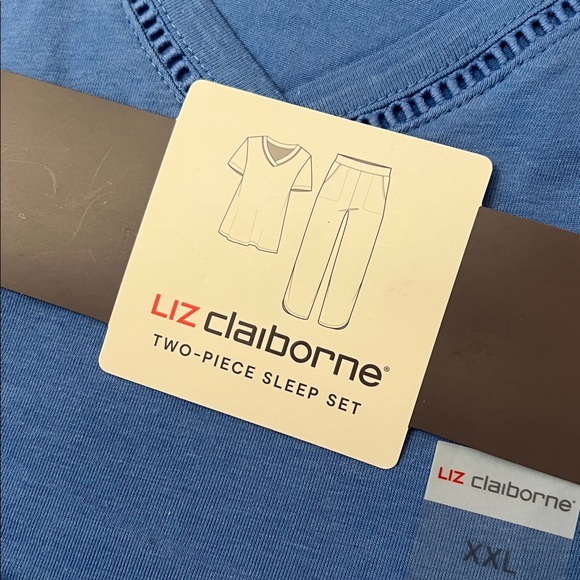 Liz Claiborne - 2 piece sleep set, NEW WITH TAGS, blue Daphne floral, XXL - Picture 2 of 8